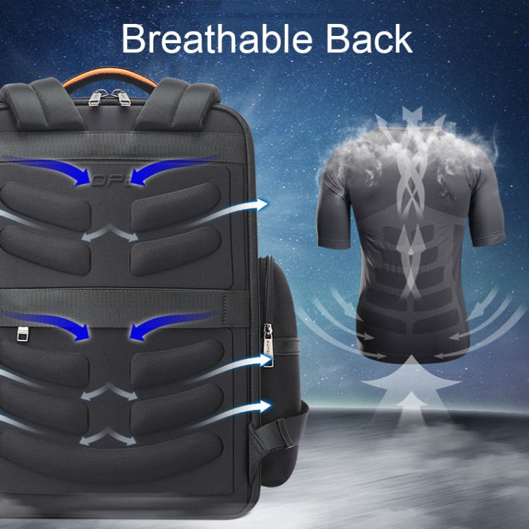 Bopai 61-121591 Multifunctional Anti-theft Laptop Business Backpack with USB Charging Hole(Black)