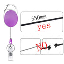 3 PCS 68cm Retractable Pull Badge Reel Zinc Alloy ID Lanyard Name Tag Card Badge Holder(Pink)