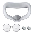 VR Silicone Eye Mask+Lens Protective Cover+Joystick Hat, For Oculus Quest 2(Gray)