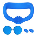 VR Silicone Eye Mask+Lens Protective Cover+Joystick Hat, For Oculus Quest 2(Blue)