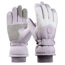 1 Pair Outdoor Cycling Sports Cold and Windproof Warm Finger Gloves, Style: Letter Type (Purple White)