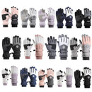 1 Pair Outdoor Cycling Sports Cold and Windproof Warm Finger Gloves, Style: Letter Type (Purple White)