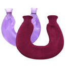 U-shaped PVC Hot Compress Shoulder And Neck Explosion-proof Water Injection Hot Water Bag(Purple + Purple Knitted)