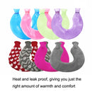U-shaped PVC Hot Compress Shoulder And Neck Explosion-proof Water Injection Hot Water Bag(Blue + Cyan Knitted)
