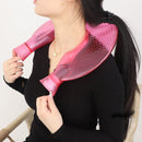 U-shaped PVC Hot Compress Shoulder And Neck Explosion-proof Water Injection Hot Water Bag(Blue + Coffee Crystal)