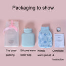 LT-7003 Handheld Hot Compress Silicone Water Injection Warm Water Bag(Blue)