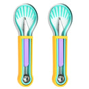 2 PCS 3 In 1 Fruit Digger Fruit Platter Carving Knife(Yellow Blue Purple)