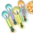 2 PCS 3 In 1 Fruit Digger Fruit Platter Carving Knife(Yellow Blue Green)