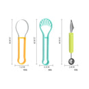 2 PCS 3 In 1 Fruit Digger Fruit Platter Carving Knife(Yellow Blue Green)