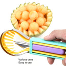 2 PCS 3 In 1 Fruit Digger Fruit Platter Carving Knife(Yellow Blue Green)