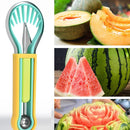 2 PCS 3 In 1 Fruit Digger Fruit Platter Carving Knife(Blue Yellow Purple)
