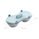 Two-compartment Steamed Egg Box Microwave Steamed Egg Plate Egg Mold(Blue)