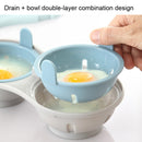 Two-compartment Steamed Egg Box Microwave Steamed Egg Plate Egg Mold(Orange)