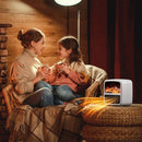 YJQ-N6 3D Anti-real Flame Heater Desktop Energy-saving Electric Heater, Spec: EU Plug(Black)