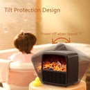 YJQ-N6 3D Anti-real Flame Heater Desktop Energy-saving Electric Heater, Spec: US Plug(Black)