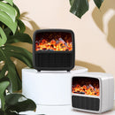 YJQ-N6 3D Anti-real Flame Heater Desktop Energy-saving Electric Heater, Spec: UK Plug(Black)