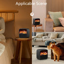 YJQ-N6 3D Anti-real Flame Heater Desktop Energy-saving Electric Heater, Spec: UK Plug(Black)