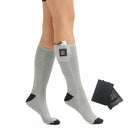 3-speed Temperature Regulation USB Electric Heating Socks Long Tube Warm Socks With Battery Box Gray
