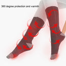 3-speed Temperature Regulation USB Electric Heating Socks Long Tube Warm Socks With Battery Box Gray