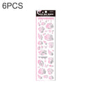 6 PCS Rose Bubble Series Hand Account Laser Waterproof PVC Sticker(Black Pink Night)