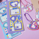 10 PCS Pompon Series Laser Sticker Hand Account Waterproof Pet Cute Sticker(Blue)