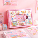 2 Sets 6 Sheets Sticker + 6 Rolls Tape Set Girl Heart Hand Account(Travel Diary)
