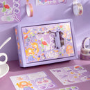 2 Sets 6 Sheets Sticker + 6 Rolls Tape Set Girl Heart Hand Account(Magic Castle)