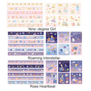 2 Sets 6 Sheets Sticker + 6 Rolls Tape Set Girl Heart Hand Account(Universe Sweetheart)