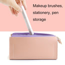 Student Pencil Stationery Pen Case Portable Makeup Brush Case(Light Pink)