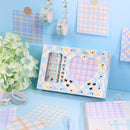 3 Sets 5 Rolls Tape + 80 Sticky Notes Plaid Hand Account Tape Gift Box Set(Romantic Butterfly)