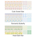 3 Sets 5 Rolls Tape + 80 Sticky Notes Plaid Hand Account Tape Gift Box Set(Romantic Butterfly)