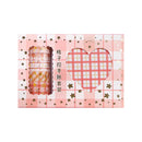 3 Sets 5 Rolls Tape + 80 Sticky Notes Plaid Hand Account Tape Gift Box Set(Spring Balloon)