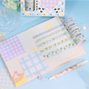 3 Sets 5 Rolls Tape + 80 Sticky Notes Plaid Hand Account Tape Gift Box Set(Spring Balloon)