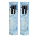 2PCS Adjustable Elastic Belt Minimizes Commercial Receptacle PU Pencil Case(Marble Blue)