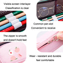2 PCS Oxford Cloth Large Capacity Student Stationery Storage Bag(Peach)