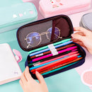 2 PCS Oxford Cloth Large Capacity Student Stationery Storage Bag(Strawberry)