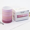 5 Sets 6pcs x 2m Student Hand Account Tape Rainbow Washi Tape(Gradient Pink)