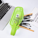 H6637 Large Capacity Transparent Pencil Bag Portable Stationery Bag(Fluorescent green)
