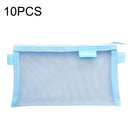 10PCS Hechooses D033 Transparent Mesh Exam Portable Pen Bag, Style: Square (Blue)