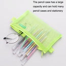 10PCS Hechooses D033 Transparent Mesh Exam Portable Pen Bag, Style: Triangle (Green)