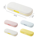 2 PCS Multi-functional Large Capacity Double-layer Pencil Box(Yellow)