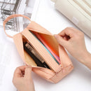 3 PCS Double Layer Large Capacity Oxford Cloth Stationery Bag, Color: Yellow