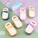 Deer Forest BL-A003 Macaron Large-capacity Double-layer Canvas Pencil Case Stationery Box(Cyan Purple)