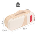 Deer Forest BL-A003 Macaron Large-capacity Double-layer Canvas Pencil Case Stationery Box(Cyan Purple)