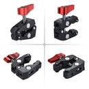 JMSUZ 124124 SLR Camera Rail Adjustable Clamp Crab Clamp (Red)