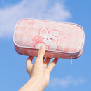 A22 Large-Capacity Cute Cartoon Pattern Pen Bag Stationery Storage Bag(Pink)