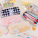A22 Large-Capacity Cute Cartoon Pattern Pen Bag Stationery Storage Bag(Pink)