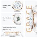 HW3 Mini Heart Rate/Blood Oxygen Monitoring Smart Watch with NFC Function(Silver Shell White Leather)