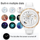 HW3 Mini Heart Rate/Blood Oxygen Monitoring Smart Watch with NFC Function(Silver Shell White Leather)