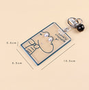 2 PCS Transparent Acrylic Push Pull Card Sleeve Bell Keychain Ring ID Card Sleeve(Crocodile)